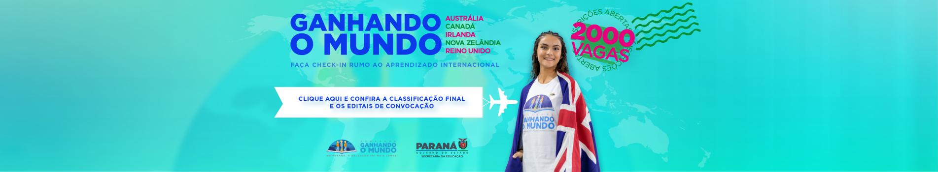 Banner Ganhando o Mundo - Classificação Final e Convocação